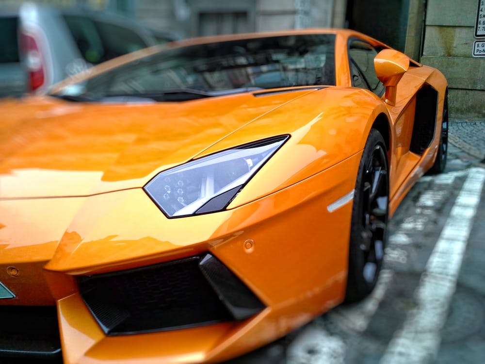 Orange Lamborghini on Street