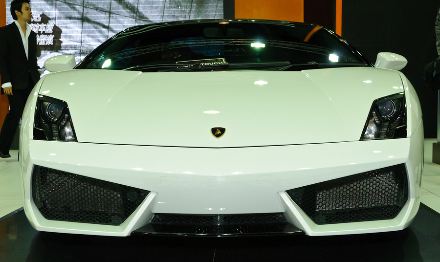 Front of White Lamborghini